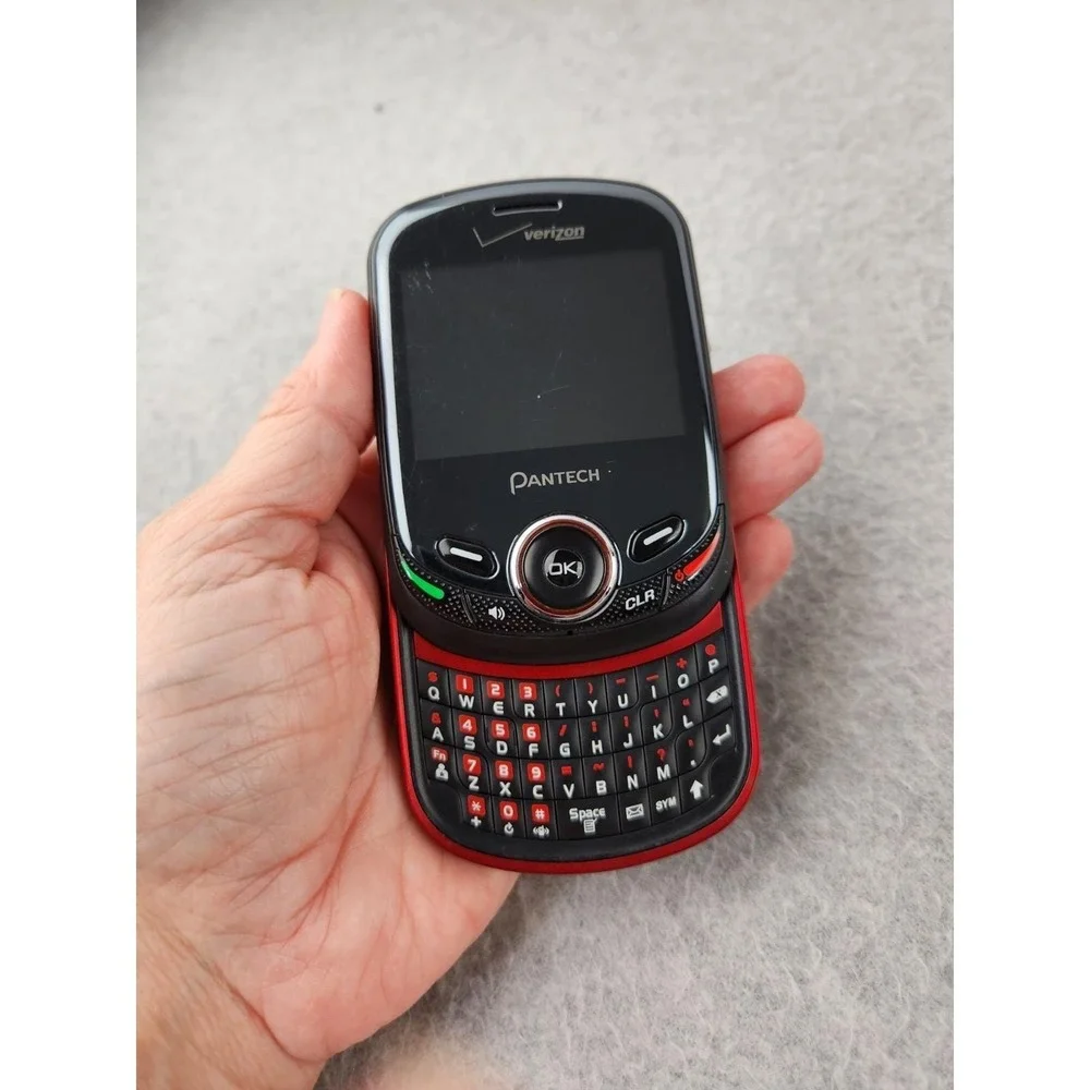 Pantech Jest 2 Verizon Cellular Slider Phone Slide Out Keyboard Red Black w/Box